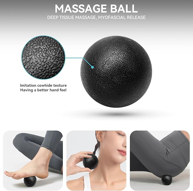 5 in1 Foam Roller Set for Deep Tissue Muscle Massage, High Density Fitness Exercise Foam Roller