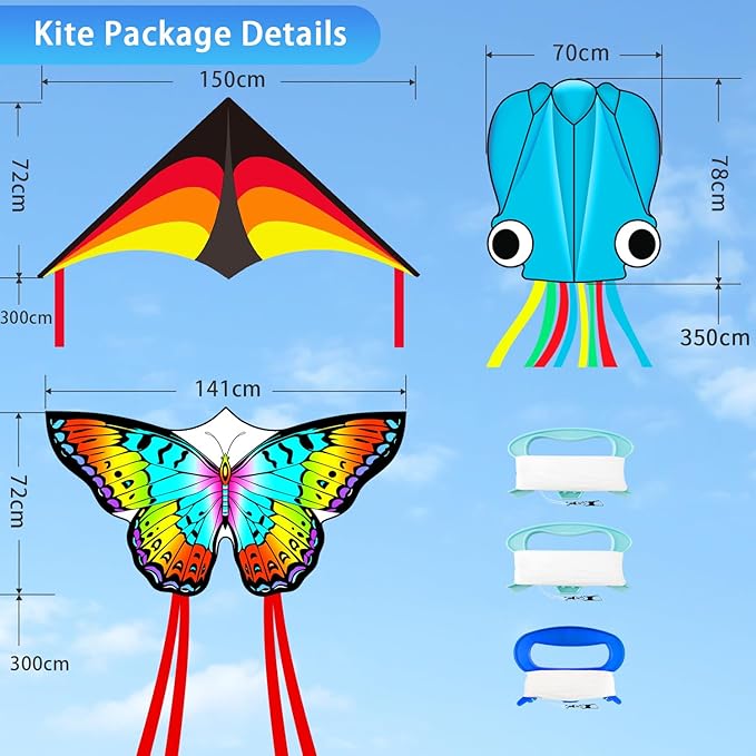 Large Octopus Kites for Kids & Adults,Big Kite for Beginners, Kites for Kids Ages 4-8,Outdoors