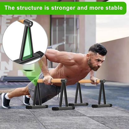 Dolibest Push Up Bar, 12'' High Parallettes Bars with 8 Rubber Feet & Comfortable Handle, Dip Bars