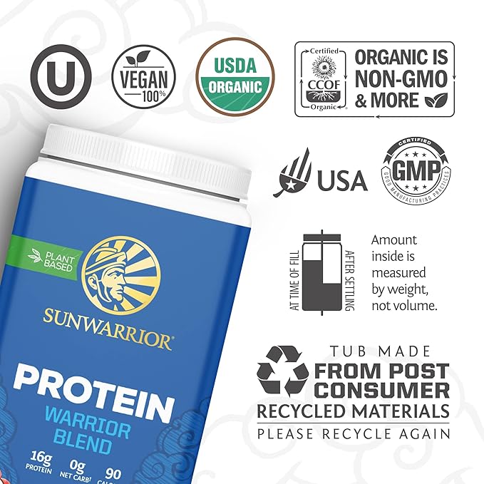 Organic Plant Based Protein Powder | Vegan Organic Protein Powder Chocolate Flavored with BCAA