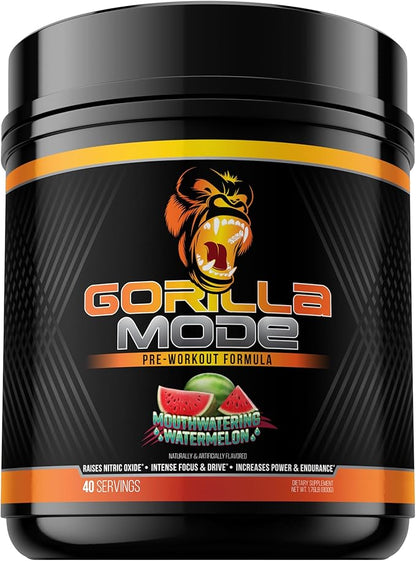 Gorilla Mind Pre Workout - Massive Pumps Laser Focus Energy Power - L-Citrulline, Creatine