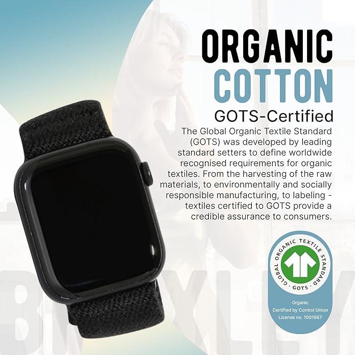 Braxley Bands - Organic Cotton Watch Bands For Women and Men, Compatible With All Apple Watch Sizes