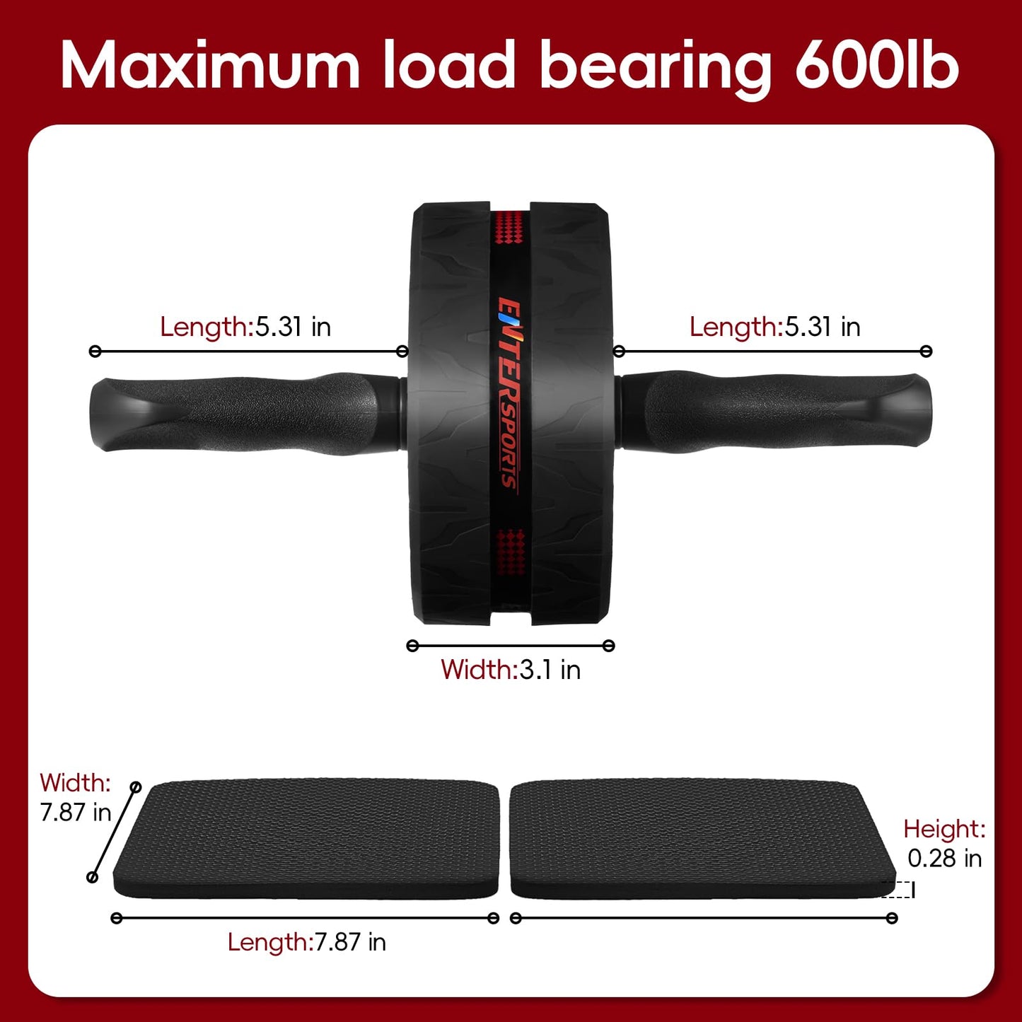 Ab Roller Wheel for Abs Workout - Abdominal Exercise Equipment with 2 Knee Pads for Home Gym, Core