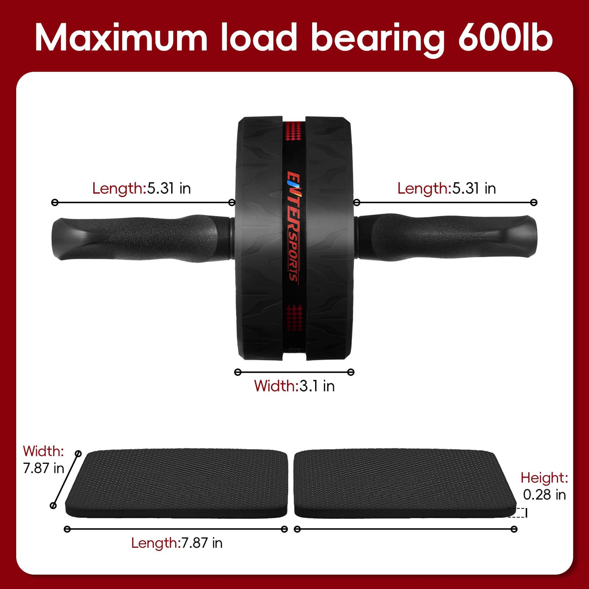 Ab Roller Wheel for Abs Workout - Abdominal Exercise Equipment with 2 Knee Pads for Home Gym, Core