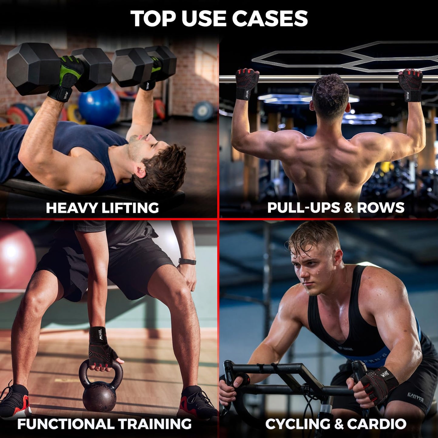 MhIL Workout Gloves for Men – Comfortable Gym Gloves for Men with Enhanced Grip for Safety and Hand