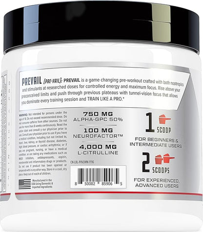 Prevail Pre Workout Powder with Nootropics: Pre-Workout Drink for Men and Women, Cutting Edge