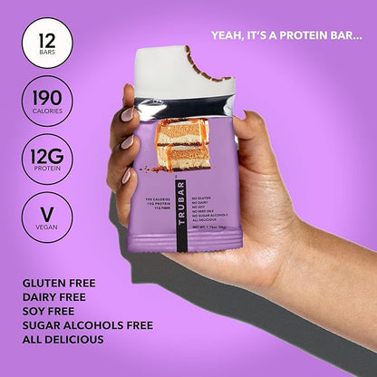 TRUBAR Vegan Protein Bar, Whole Lotta Macchiato, Gluten Free, Plant Based Protein, Dairy Free, Non