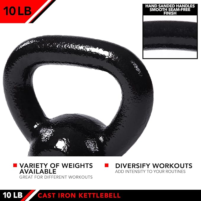 JFIT Kettlebell Weights Cast Iron, 10 LB