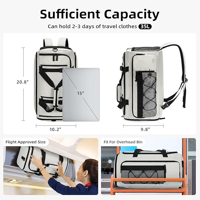 CLUCI Gym Bag for Men & Women, 35L Sports Duffle Bag for Travel,4 in 1 Weekender Bag,Overnight