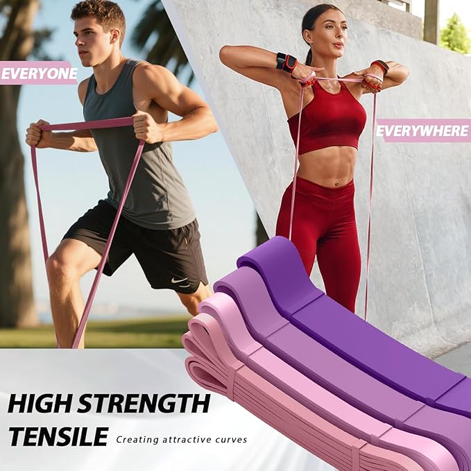 LEEKEY Resistance Bands Set for Pull-Up Assistance & Full-Body Training, Multi-Level Exercise Bands