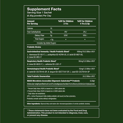 Seed PDS-08 Pediatric Daily Synbiotic - Fiber-Based Prebiotic & Probiotic for Kids - Digestive