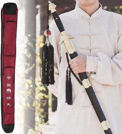 Taichi Sword Carrying Bag, Thick Canvas Single Layer Sword Bag Chinese Martial Arts Multifunction