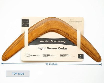 Masterfully Handcrafted Wooden Boomerang | Huge Size – 18 Inches | Flight-Tested, 100-Yard Range |