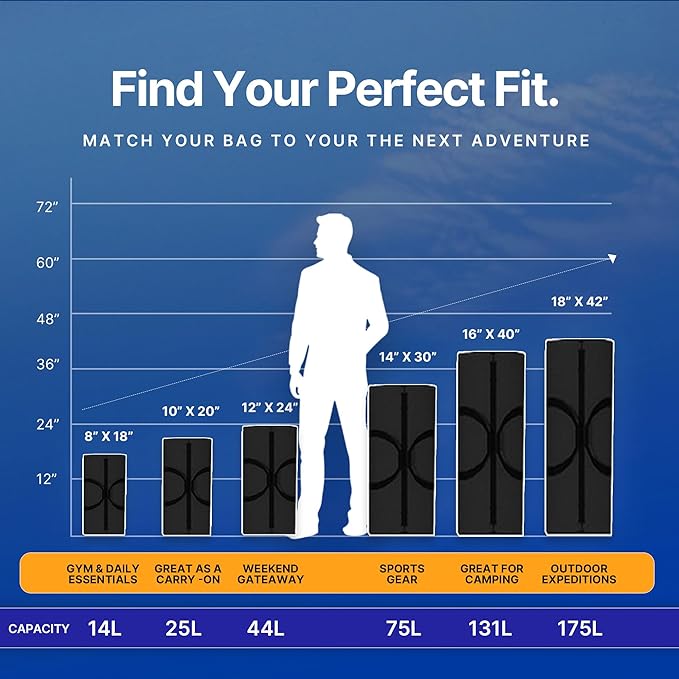 North Star Sports Foldable Duffle Bag for Travel, Gym & Outdoor Camping | Tough and Packable Sport
