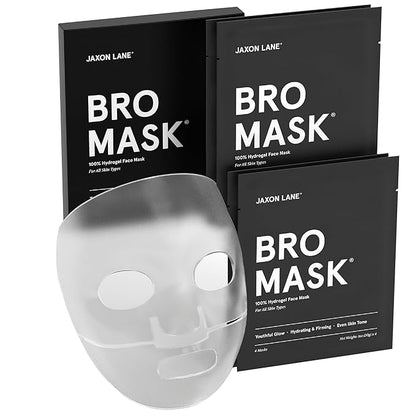 BRO MASK Korean Face Mask for Men: Premium Mens Face Mask Skin Care & Facial Anti Aging Sheet Masks