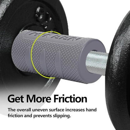 Hikeen Thick Bar Dumbbell Grips,Non Slip Hard Rubber Barbell Grips,Grips for Weight Lifting, Muscle