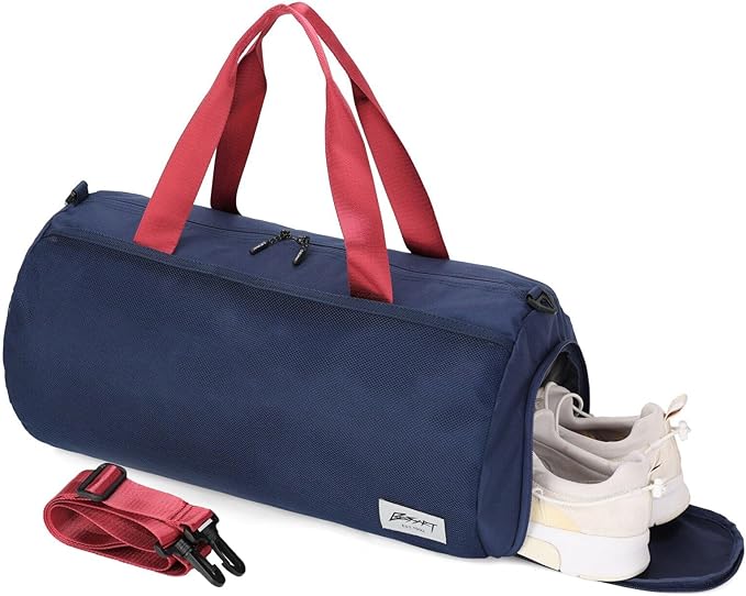 BE SMART Waterproof Mens Gym Bag with Shoe Compartment, Duffle Bag with Wet Pocket for Men