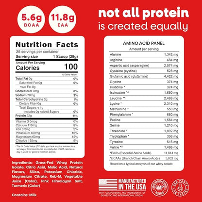 Jive Clear Protein Powder - 22g Grass-Fed Whey Isolate, 25 Servings - Strawberry Acai Lemonade