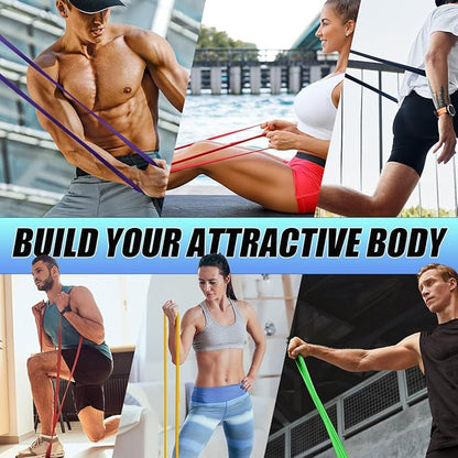 LEEKEY Resistance Bands Set for Pull-Up Assistance & Full-Body Training, Multi-Level Exercise Bands