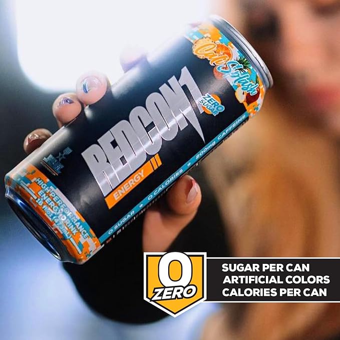 REDCON1 Energy High Performance Drink, Cali Splash - Zero Sugar Energy Drink with Alpha GPC
