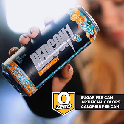 REDCON1 Energy High Performance Drink, Cali Splash - Zero Sugar Energy Drink with Alpha GPC