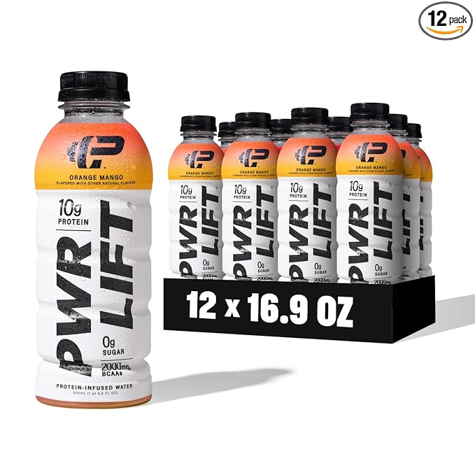 Whey Protein Water Sports Drink by PWR LIFT | Orange Mango | Keto, Vitamin B, Electrolytes, Zero