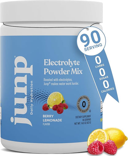 JUNP Electrolytes Powder No Sugar No Carbs – Berry Lemonade Keto Electrolyte Drink Mix - Potassium