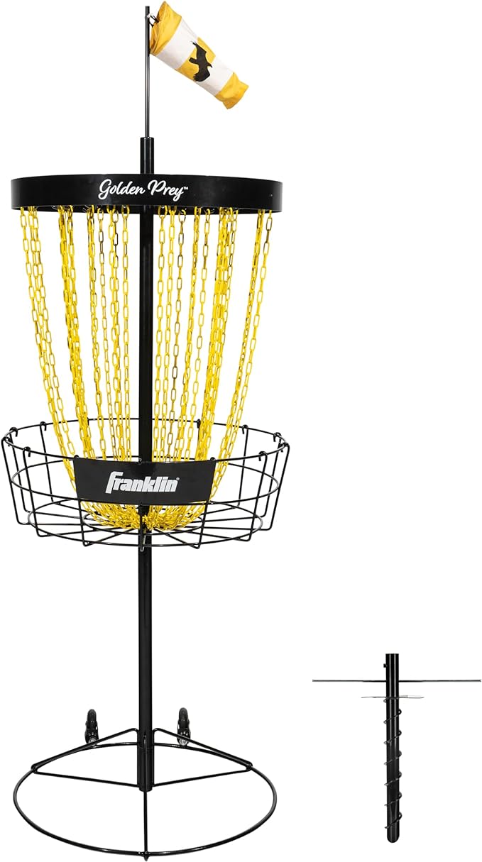 Franklin Sports Disc Golf Baskets - Portable Disc Golf Target with Chains Included - Disc Golf
