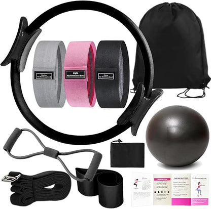 Pilates Essentials Kit for Women - Better Yoga Pilates Kit for Home Workouts with Pilates Ring and