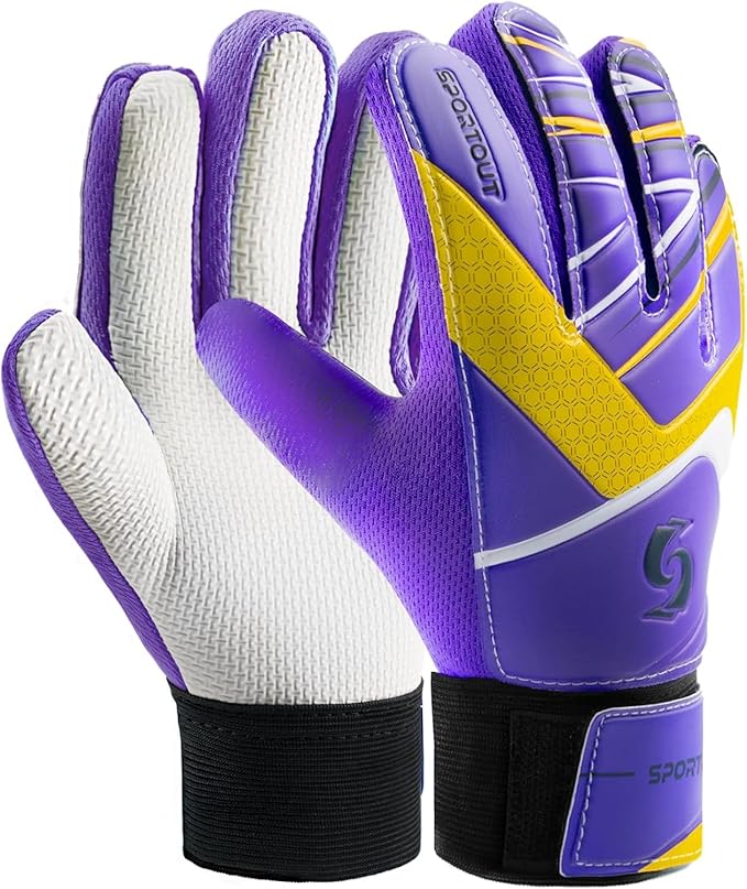 Sportout Kids Goalkeeper Gloves, Soccer Gloves with Double Wrist Protection and Non-Slip Wear
