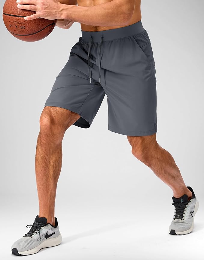 Men's Running Shorts with Zipper Pockets 9 Inch/ 7 Inch / 5 Inch Lightweight Quick Dry Gym Workout