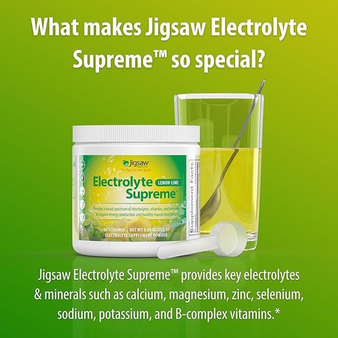 Jigsaw Health Electrolyte Supreme | Broad Spectrum of Electrolytes + Trace Minerals | Lemon-Lime