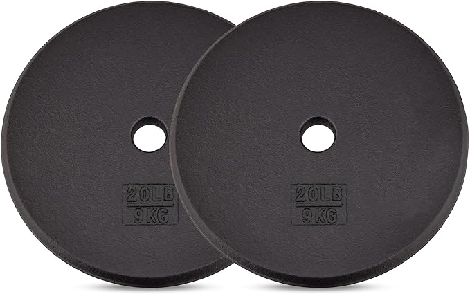 Yes4All Standard 1" Cast Iron Weight Plate - Ideal for Strength Training - Multiple Weight: 5LB to