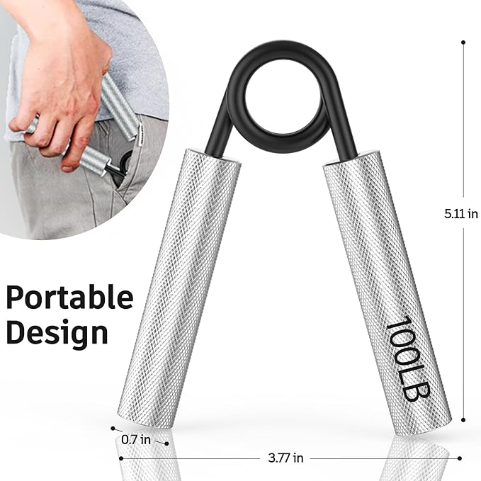Grip Strength Trainer 4 Pack,50LB-200LB Metal Hand Grip Strengthener,Non-Slip Heavy-Duty Forearm