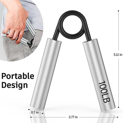 Grip Strength Trainer 4 Pack,50LB-200LB Metal Hand Grip Strengthener,Non-Slip Heavy-Duty Forearm