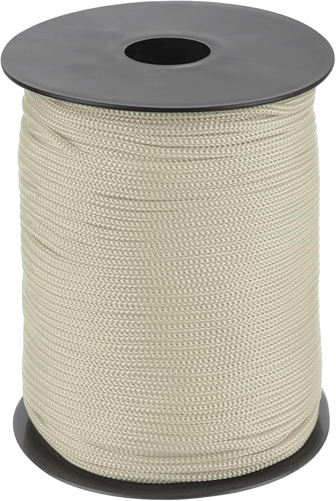 MECCANIXITY 1/8 Inch Polypropylene Rope Braided Ropes, 328ft Nylon Rope Hollow Utility Cord for