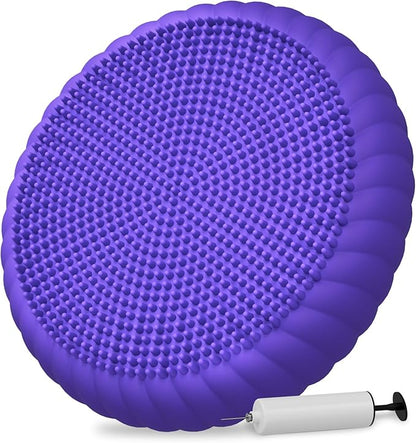 Wobble Cushion with Inflation Pump - Wobble Disk Balance Disc Wiggle Seat for Sensory Kids, Balance
