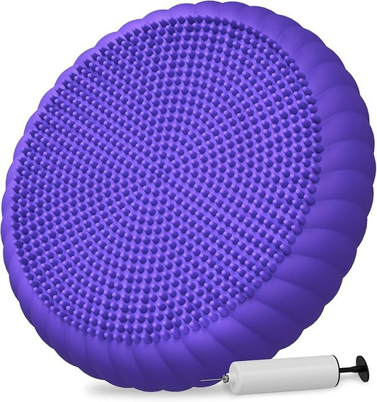 Wobble Cushion with Inflation Pump - Wobble Disk Balance Disc Wiggle Seat for Sensory Kids, Balance