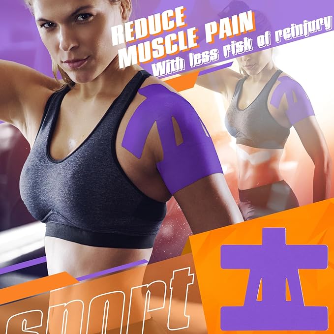 20 Count Kinesiology Tape for Shoulder Pain Relief Pre Cut Sports Waterproof Breathable Enhance