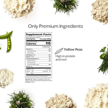ProMix Nutrition Plant-Based Vegan Protein Powder, Unflavored - Pea Protein & Vitamin B-12 - ­Post