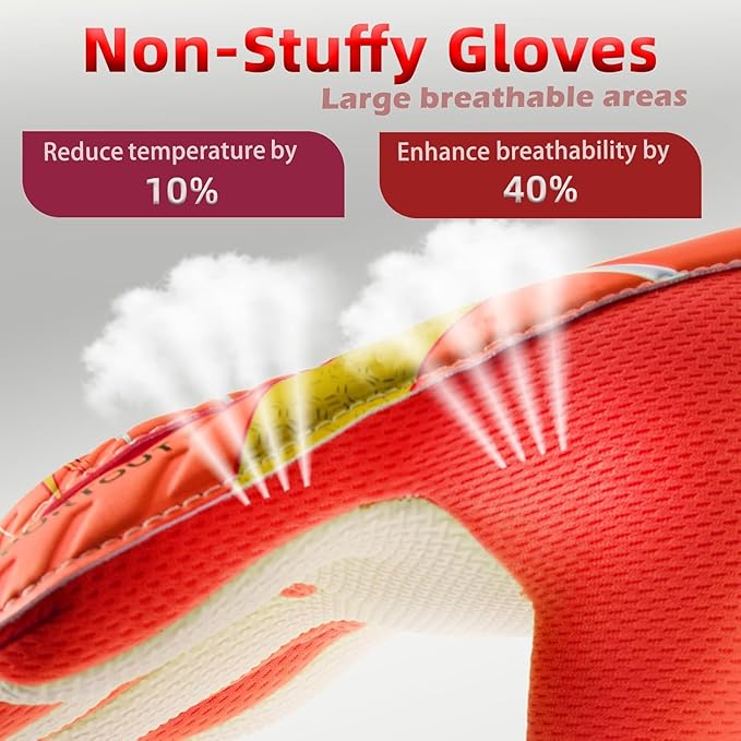 Sportout Kids Goalkeeper Gloves, Soccer Gloves with Double Wrist Protection and Non-Slip Wear