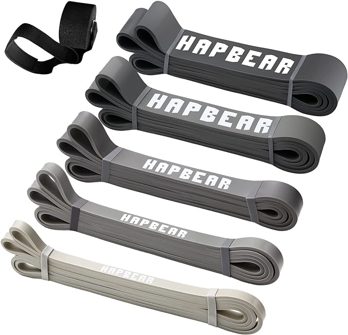 HAPBEAR Pull Up Assistance Bands Set of 5 - Resistance Bands for Working Out, Stretching, Physical
