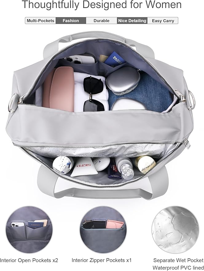 Gym Bag for Men and Women with Shoe Compartment & Wet Pocket - Duffle Bag for Travel Sports Fitness