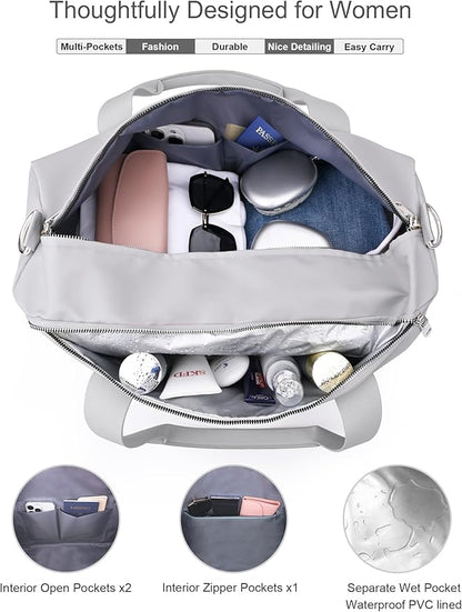 Gym Bag for Men and Women with Shoe Compartment & Wet Pocket - Duffle Bag for Travel Sports Fitness
