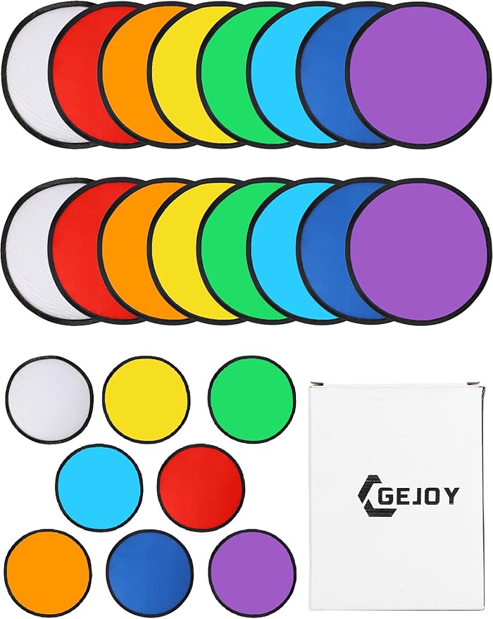Gejoy Foldable Flying Disc Fans Bulk with Bags 9.8 Inch DIY Sublimation Handheld Cooling Fan Beach