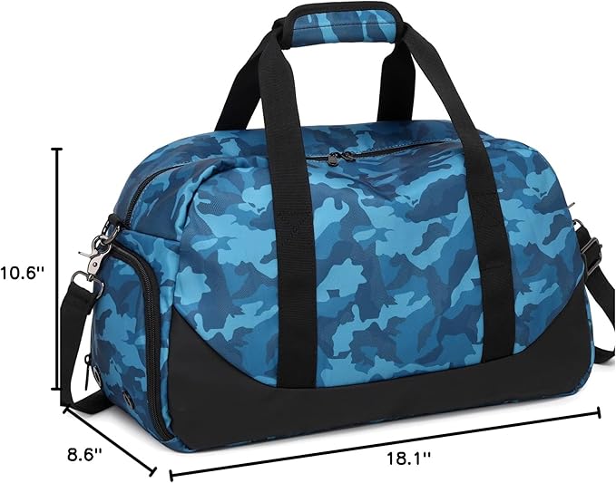 Boys Overnight Duffel Bags Sport Gym Bag Gymnastics Bag with Shoe Compartment, Carry-on Size