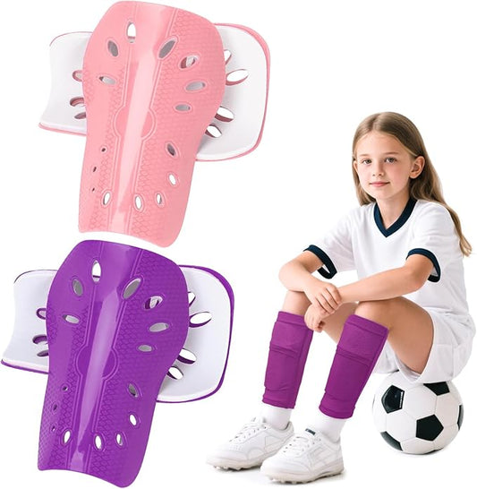2 Pairs Shin Guards Soccer for Kids,Shin Pads Extra Lightweight Breathable Slide in Shin Guard for