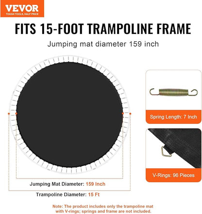 VEVOR Replacement Trampoline Mat, Universal Jumping Round Trampoline, Reinforce UV-Resistant Mat
