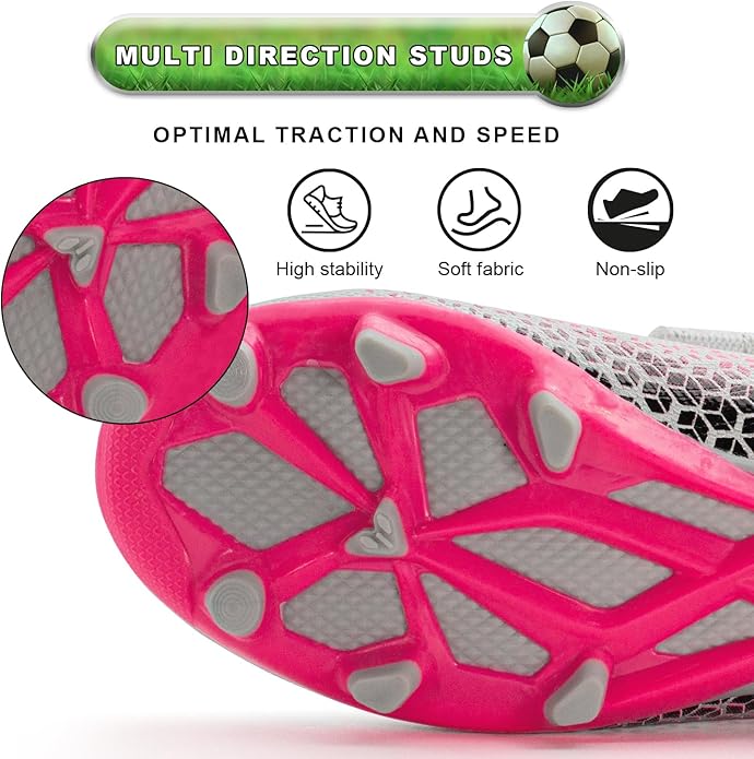 RUNIC Kids Soccer Cleats for Boys and Girls - Small and Big Kid Athletic Outdoor Football Shoes