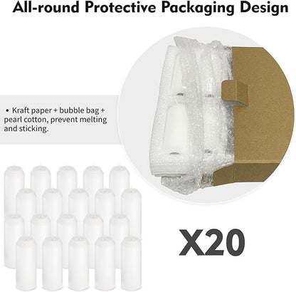 20Pack 15H+ Emergency Candles Long Burning Survival [18H+ Inside Candle Lanterns], 3“ Unscented